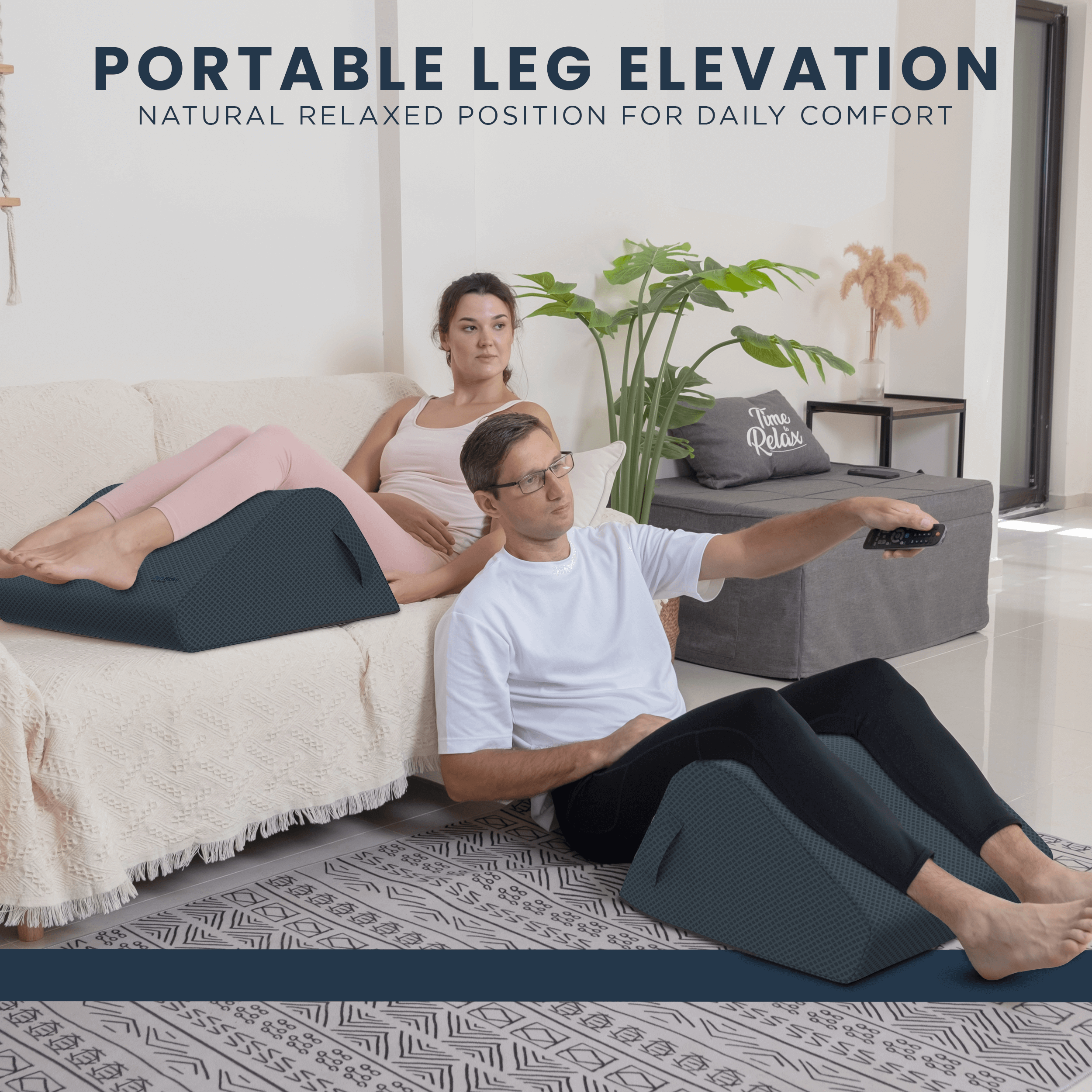 ZenBloks Leg Elevation Wedge in lightweight grey design, crafted for easy mobility and ergonomic daily use.