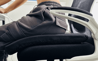 desk chair using Zen Bloks XL gel seat cushion for balanced comfort during long sitting