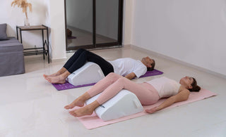 home relaxation setup featuring gel seat cushion and leg elevation wedge