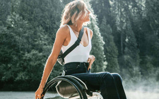 ergonomic wheelchair cushion cross-section showing optimal foam and gel layering