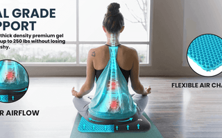 yoga setup with gel pillow showcasing ergonomic support and enhanced sitting comfort