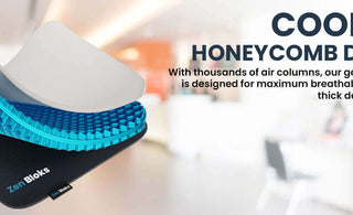 Zen Bloks XL gel cushion designed for posture support and extended travel  