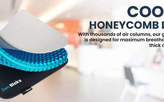 Zen Bloks XL gel cushion designed for posture support and extended travel  