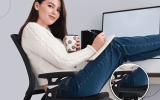 woman sitting comfortably using Zen Bloks XL gel seat cushion for gaming and office support