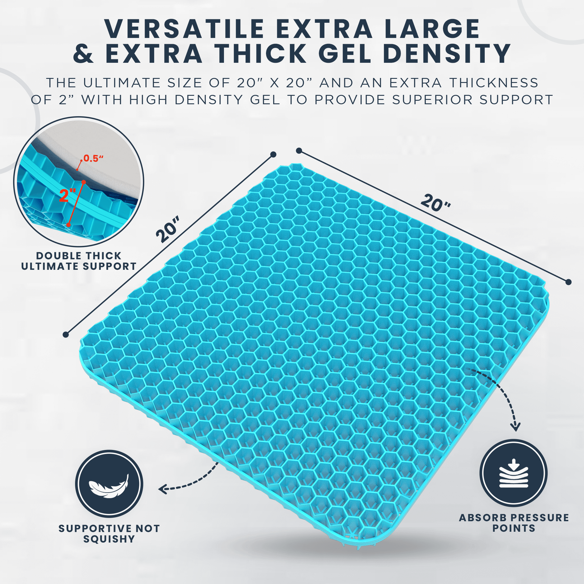 ZenBloks XL Gel Seat Cushion is designed for ergonomic sitting comfort and daily office support.